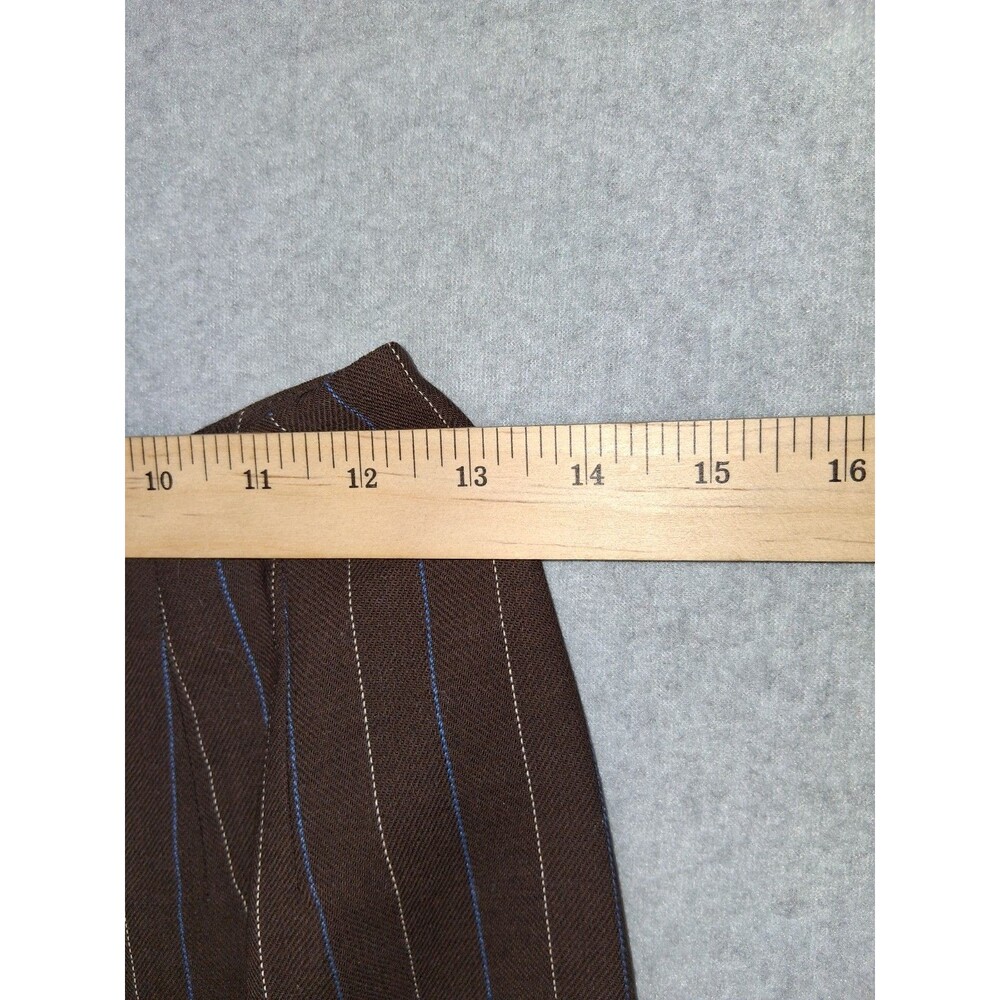 Anne Klein II 100% Wool Pinstripe Pencil Mini Skirt Size 2 Brown Office Siren - Picture 7 of 13